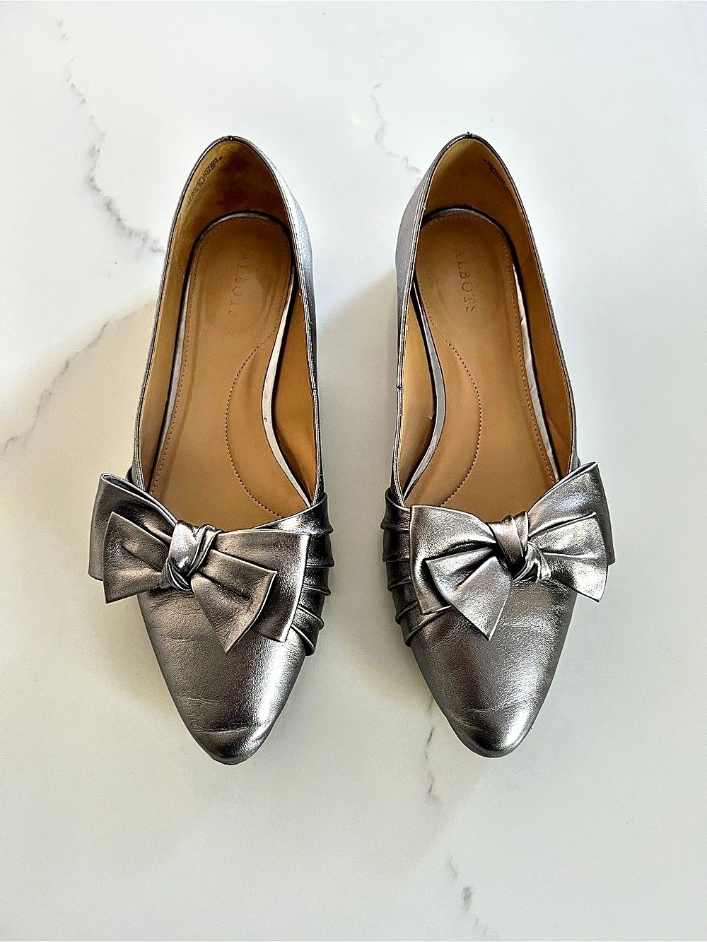 ALL pewter Metallic Bow Flats